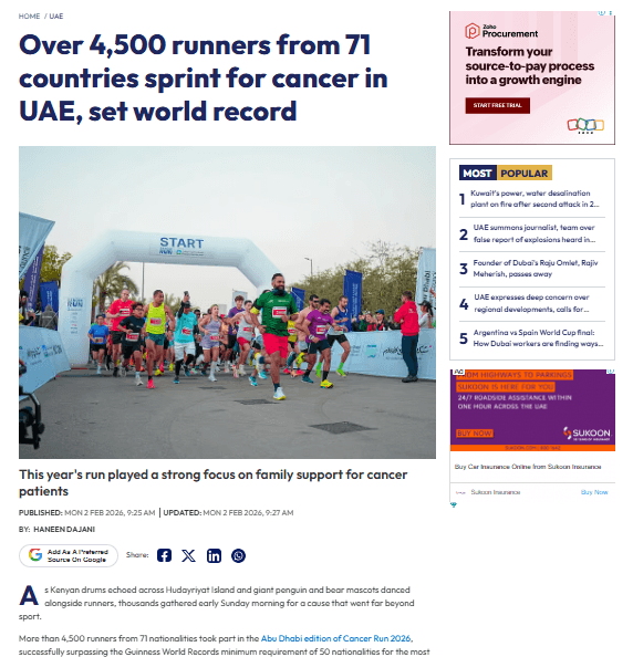 Khaleej Times feature